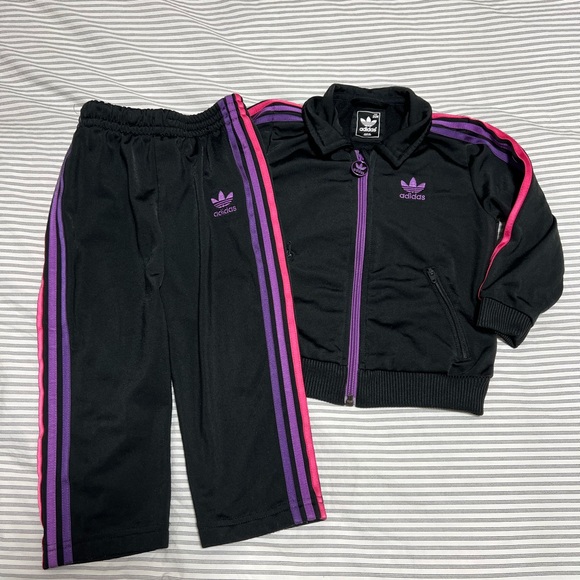 adidas Other - Adidas Kids Black and Purple Tracksuit